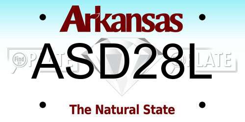 ASD28L Arkansas License Plate