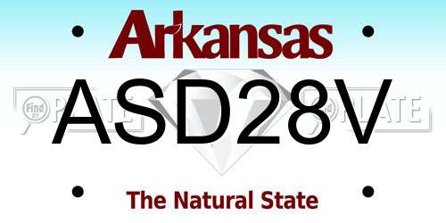 ASD28V Arkansas License Plate