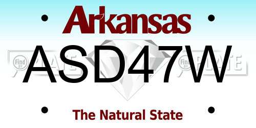 ASD47W Arkansas License Plate