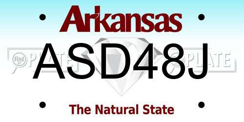 ASD48J Arkansas License Plate