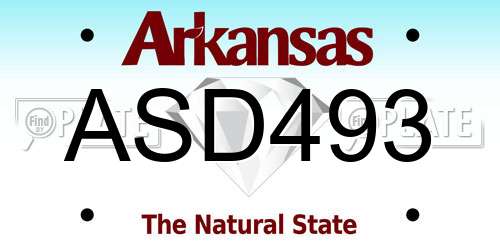 ASD493 Arkansas License Plate