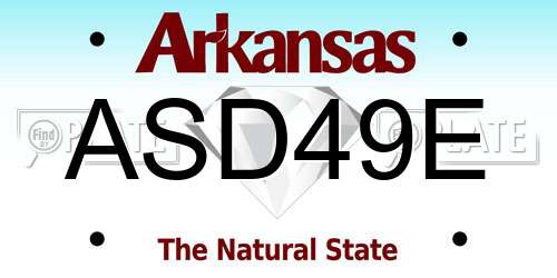ASD49E Arkansas License Plate