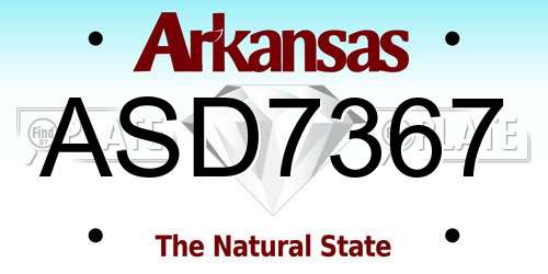 ASD7367 Arkansas License Plate