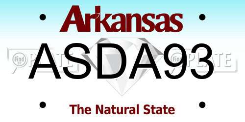 ASDA93 Arkansas License Plate
