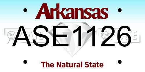 ASE1126 Arkansas License Plate