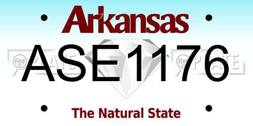 ASE1176 Arkansas License Plate