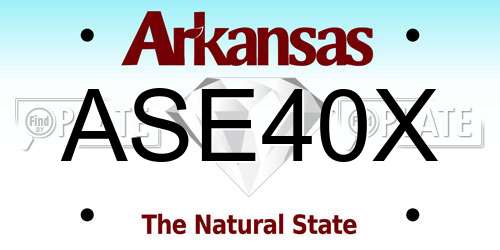 ASE40X Arkansas License Plate