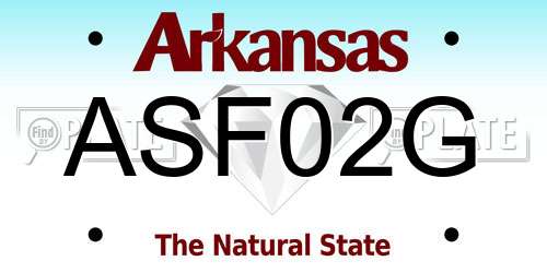 ASF02G Arkansas License Plate