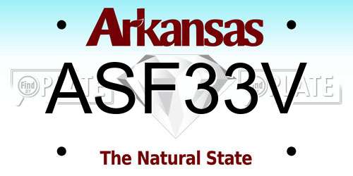 ASF33V Arkansas License Plate