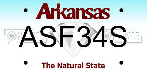 ASF34S Arkansas License Plate