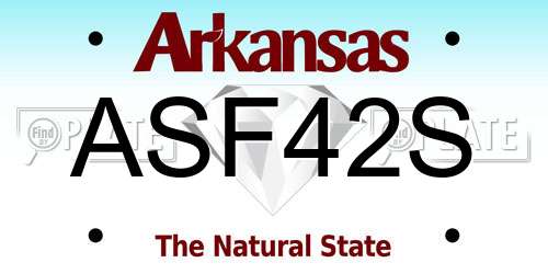 ASF42S Arkansas License Plate