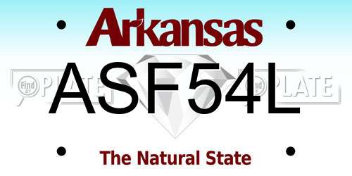 ASF54L Arkansas License Plate