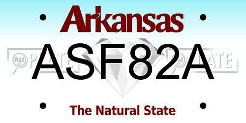 ASF82A Arkansas License Plate