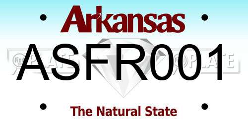 ASFR001 Arkansas License Plate