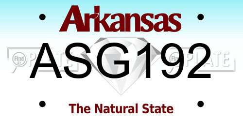 ASG192 Arkansas License Plate