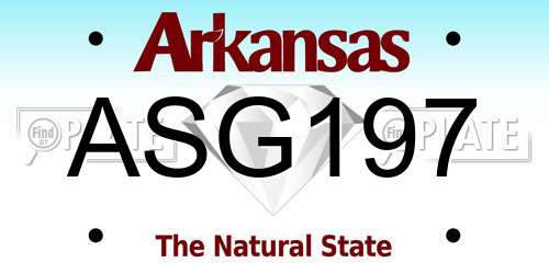 ASG197 Arkansas License Plate