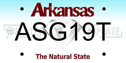 ASG19T Arkansas License Plate