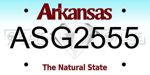 ASG2555 Arkansas License Plate