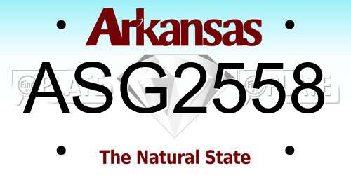 ASG2558 Arkansas License Plate