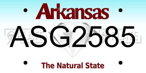 ASG2585 Arkansas License Plate