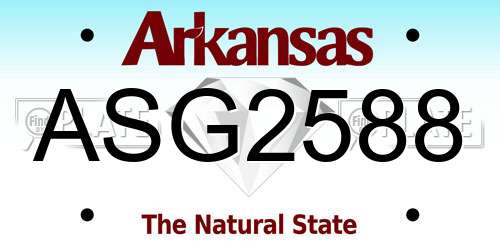 ASG2588 Arkansas License Plate