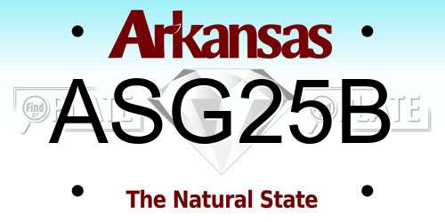 ASG25B Arkansas License Plate