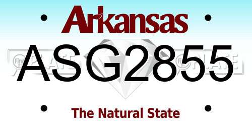 ASG2855 Arkansas License Plate