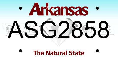 ASG2858 Arkansas License Plate