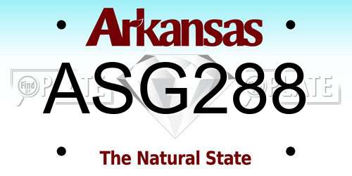 ASG288 Arkansas License Plate