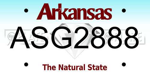 ASG2888 Arkansas License Plate