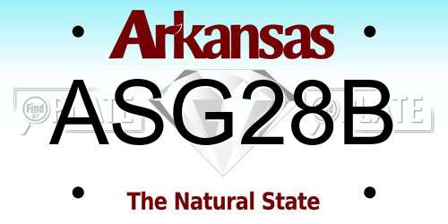 ASG28B Arkansas License Plate