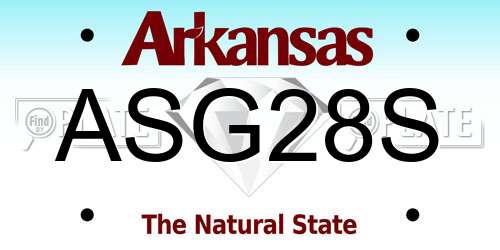 ASG28S Arkansas License Plate