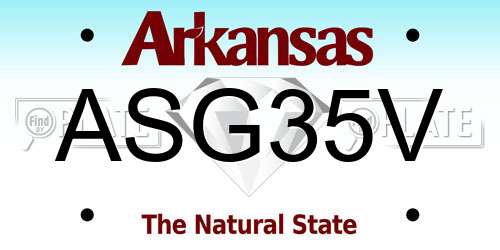 ASG35V Arkansas License Plate