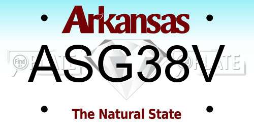 ASG38V Arkansas License Plate