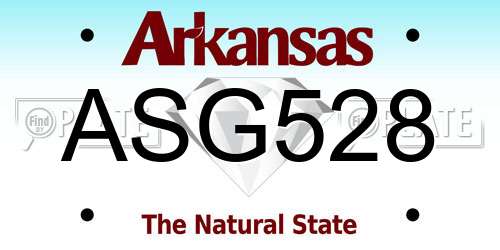 ASG528 Arkansas License Plate