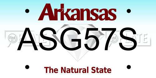 ASG57S Arkansas License Plate