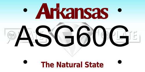 ASG60G Arkansas License Plate