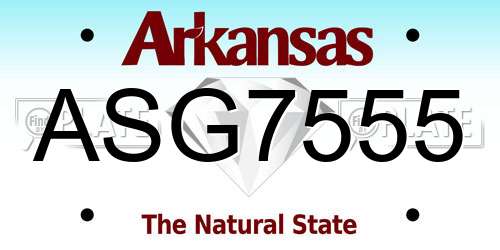 ASG7555 Arkansas License Plate