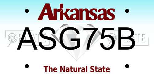 ASG75B Arkansas License Plate