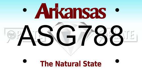 ASG788 Arkansas License Plate