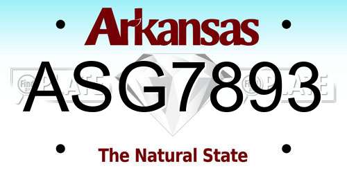 ASG7893 Arkansas License Plate
