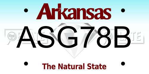 ASG78B Arkansas License Plate