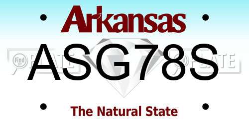 ASG78S Arkansas License Plate