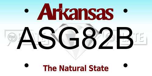 ASG82B Arkansas License Plate
