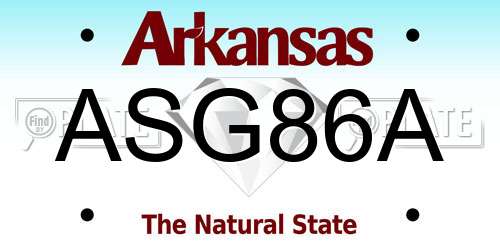 ASG86A Arkansas License Plate
