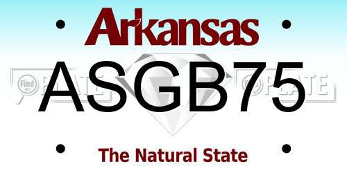 ASGB75 Arkansas License Plate