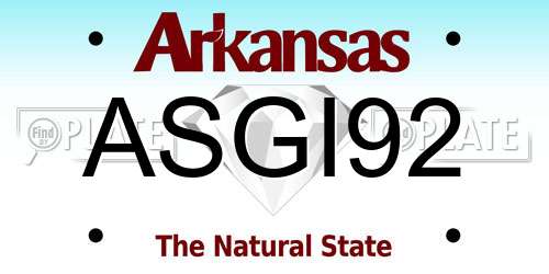 ASGI92 Arkansas License Plate