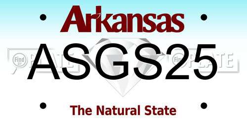 ASGS25 Arkansas License Plate
