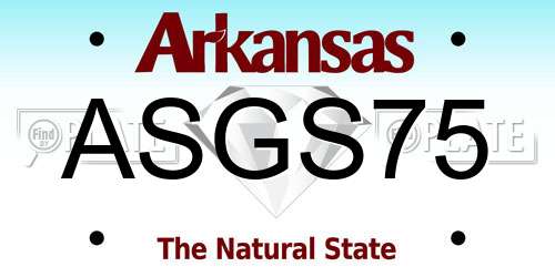 ASGS75 Arkansas License Plate