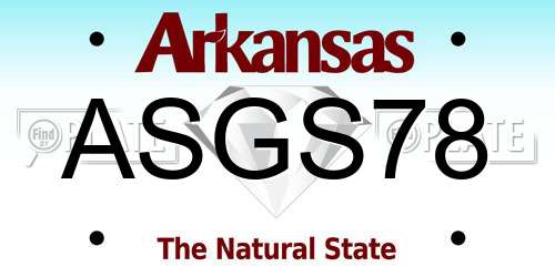 ASGS78 Arkansas License Plate
